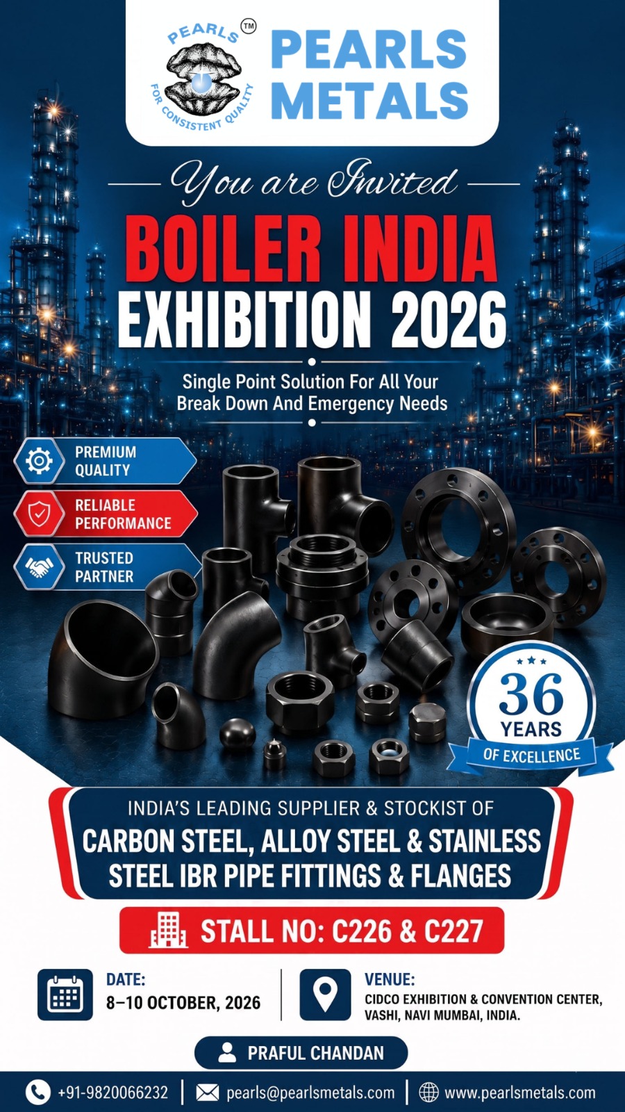 Boiler India Exhibition 2026 - Pearls Metals